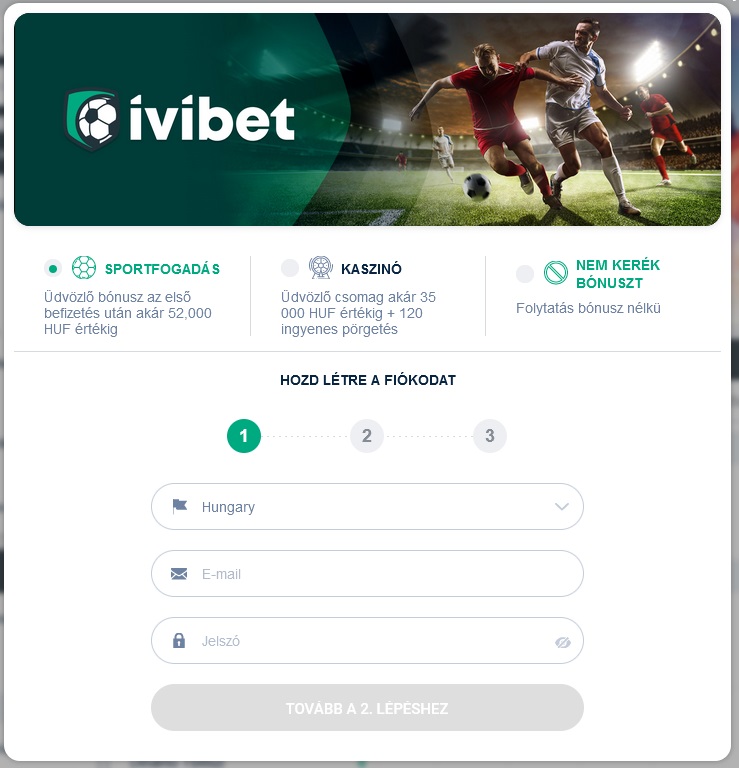 Az első regisztrációs folyamat